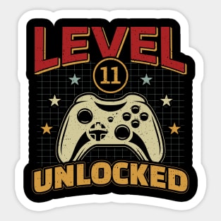 11th Birthday Level 11 Unlocked Video Gamer Game Sticker